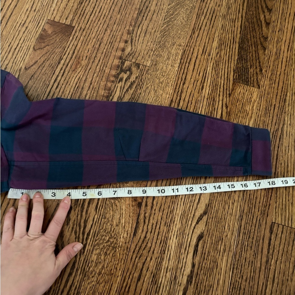 Lululemon | Full Day Ahead Flannel Shirt Plaid Galactic Grape Purple Blue Sz 2 - Picture 7 of 7